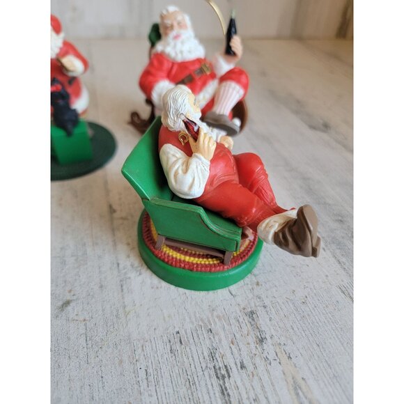 Coke cola Santa Claus reclining chair ornament Xmas set vintage - Picture 4 of 9